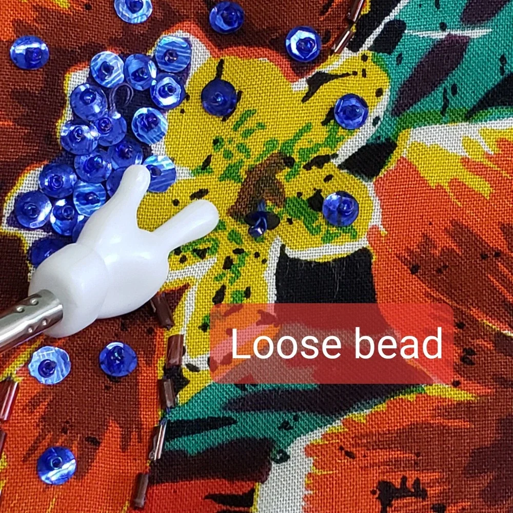 Chorus Girl Vintage 90s Beaded Floral Rayon Button Up Shirt Womens 22 Plus Size - Picture 10 of 14
